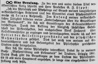 Replik von G. F. Lipps im Berliner Tageblatt